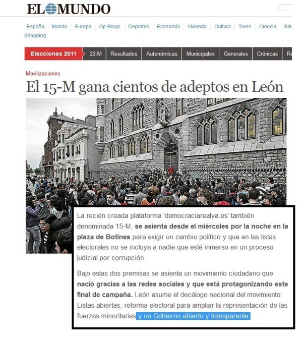 15M gana adeptos en Leon